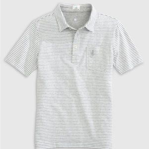 johnnie-O - The Original Jr. Polo - Dante Stripe, Heather Gray